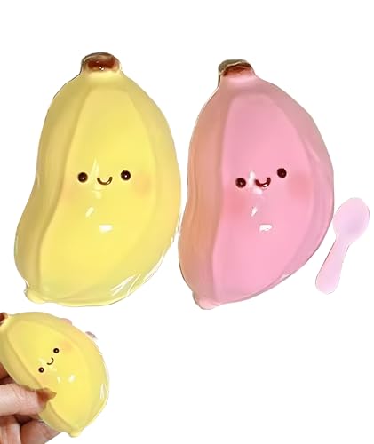 Image of Taba Squishies, Soft Silicone Stress Relief Toys for Adults & Kids, Fufu Squishy Anxiety Relief Set, Squishy Sensory Fidget Toys for Office, Study, and Travel (Pink Yellow)