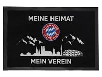 FC Bayern München Fan Fußmatte - Meine Heimat Mein Verein - schwarz Matte Logo Fußabtreter FCB