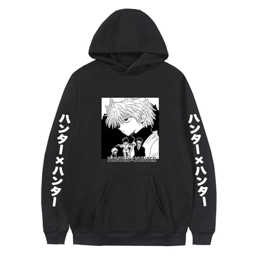 Sweat à capuche noir unisexe Killua Zoldyck idéal pour le quotidien