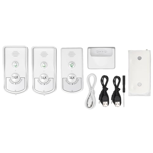 Wireless Intercom System Rechargeable Two Way Talk for Home Hospital Factory with Indicator Lights 1000m Distance for Office Environment (White)