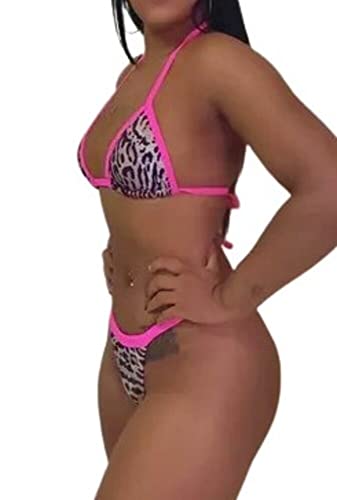 Biquíni Fio Dental Tendências Moda Praia 2022 (Oncinha Rosa P)