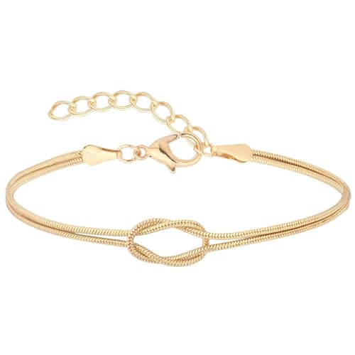 FAYAHAR Bracelet Femme, Réglable Acier Inoxydable Bijoux, Empilable Chaîne Bracelets, Bracelets Géométrique, Simple et Élégant, Bijoux Femmes, Bracelet Femme Doré pour Cadeaux - Doré