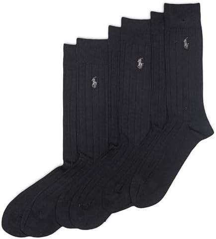 POLO RALPH LAUREN Men's Ribbed Dress Crew Socks (3-Pair)