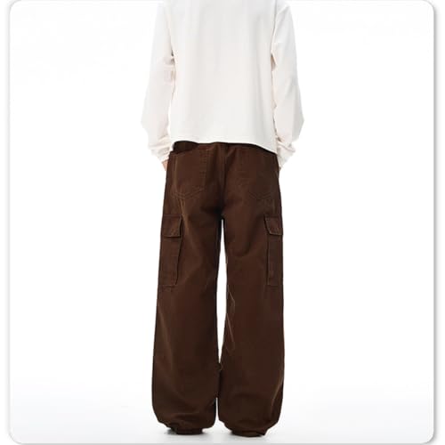 EnllerviiD Men's Baggy Cargo Pants Casual Loose Fit Elastic Waist Cotton Work Pant with Multi-Pockets4