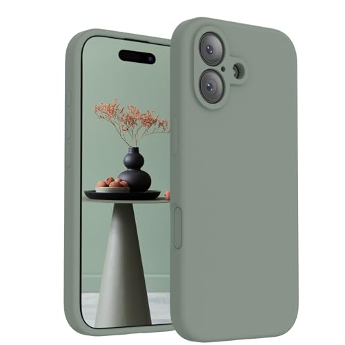 Image of FireNova Magnetic for iPhone 17 Case, Compatible with MagSafe, [Integrated Silicone Camera Control Button] [Camera Protection] Anti-Scratch Microfiber Lining Phone Case, 6.3 inch, Calke Green