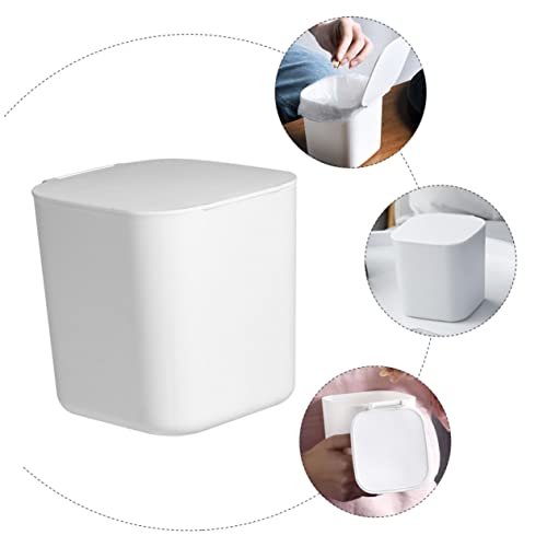 Image of 2 Pcs Desktop Trash Can Debris Storage Case with Lid Desktop Storage Case Mini Trash Can Lovely Small Container Debris Bin with Lid Lovely Trash Bin