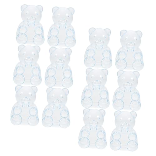 WEKAMOS 12個 透明クマ形キャンディボックス 可愛い糖果収納容器 パーティー 結婚式用 包装 小型 ボックス大量まとめ買い対応