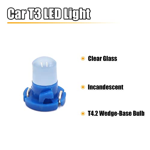 uxcell 15pcs Luz LED azul T4.2 12V para tablero automotriz miniatura 2