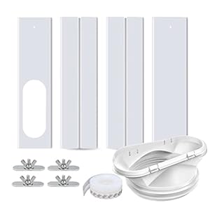 Boxwizard Raamafdichtingsplaat voor mobiele airconditioners, instelbare raamkit, afvoerslang voor draagbare airconditioning, verstelbare raamafdichting, schuif, airco-ventilatie