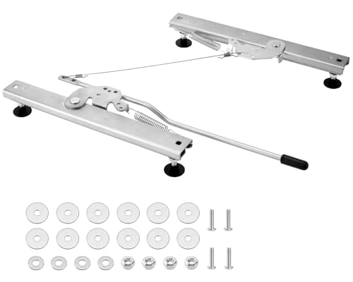 Racewill Dual Locking Ball Bearing Seat Sliders Adjustable Bucket Seat Slider Track Assembly Kit with Hardware Compatible with Universal Bucket Seat Mount Frame