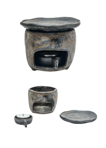 Quemador Cerámico Aromaterapia con Porta Vela, Artesanal