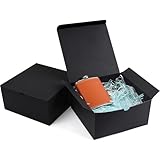 YUEFANBOX Black Gift Boxes with Lids, 8x8x4 inches, 10 Pack – Easy Assemble Bulk Boxes with Bottom Stickers for Groomsmen Proposals, Wedding Favors, Birthdays & Christmas