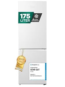 Heinrich´s Kühlgefrierkombination 175Liter, XXL, kühlschrank mit gefrierfach, Kühlvolumen 122L, Gefrierfach 53L, LED Innenraumbeleuchtung, leise 39dB, große Tiefkühlboxen, 7 Temperaturstufen, weis