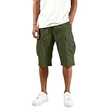 Tactical Mens Athletic Shorts with Pockets Plus Size Elastic Waist Drawstring Mens Shorts Cargo Big and Tall Summer Casual Solid Color Below The Knee Length Short Fashion Capri Short Army Green-XL