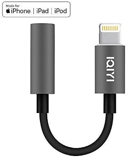 IQIYI [Apple MFi Certified] Lightning to 3.5 mm Headphones Metal Case Jack Adapter