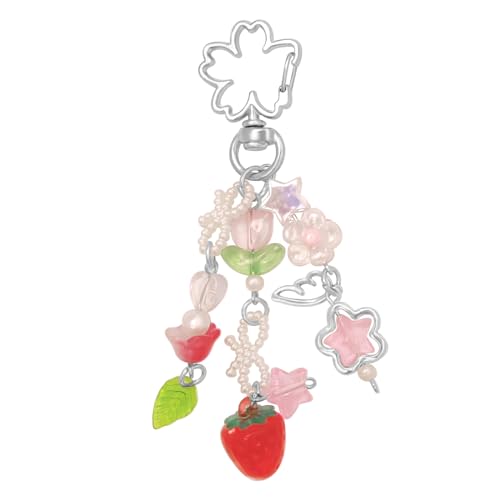 AGEN KGEN Aesthetic Y2K keychains Cute Butterfly Star Strawberry Bear Guitar Keychains Charms for Women Bag Purse Gifts