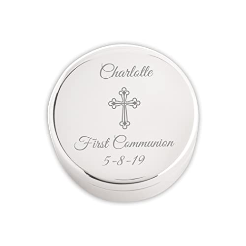 Image of Cherished Moments Personalized First Communion Round Jewelry Box