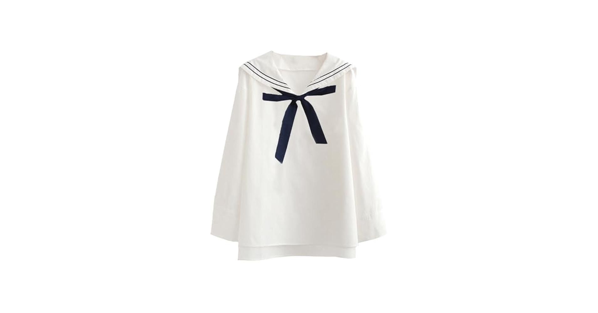 KUFEIUP Women's JK Uniform Shirt Sailor Collar Loose Blouse