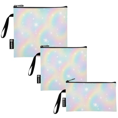 RPLIFE Bolsas reutilizables de tela lavable con cremallera para viajes, trabajo, oficina, escuela (juego de 3: S/M/L)
