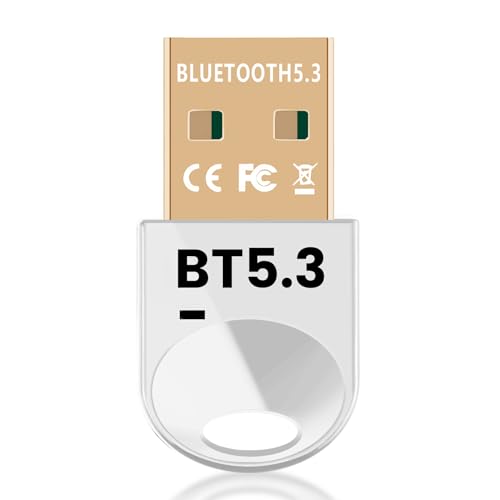 Bluetooth 5.3+EDR USB Adapter for PC, Wireless Dongle Receiver Transmitter for Keyboard, Mouse, Speaker, Headset, Support Windows 11/10/8.1, Plug and Play No Driver Required
