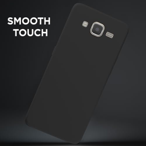 Image of Outlouders Back Cover for Samsung Galaxy J7 2015 / J7 / J7 Nxt | Camera Protection | Durable Soft Matte Silicone Bumper Case (Black)
