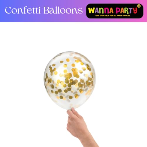 Image of WP WANNA PARTY Elegant Birthday Decoration Items Kit - 47Pcs Including Happy Birthday Banner , Red & Gold Balloons ,Confetti Balloons for Adults,Wife, Husband, Boyfriend, Girlfriend