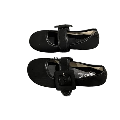 ZQW Women's Pink Mary Jane Shoes - Soft and Feminine Ballerina Flats with Polka Dot Design | Perfect for Skirts and Dresses