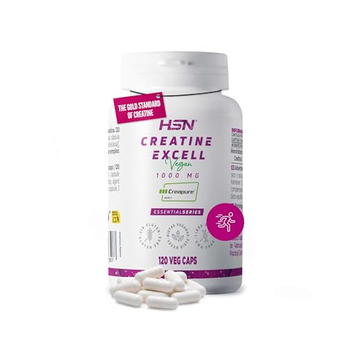 HSN Creatina 100% CREAPURE® en Cápsulas | 120 Cápsulas Vegetales (40 Servicios) | Sello de Calidad Garantizada: Puro Monohidrato de Creatina Micronizada Libre de Contaminantes | Vegano, Sin Gluten