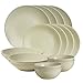 Cesiro 16-częściowy serwis obiadowy. 4 talerzy płytki/ talerzy deserowych / głębokich talerzy/ miska. błyszczący słoniowej. Zmywarka/kuchenka elektryczna/mikrofalówka/zamrażarka