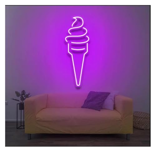 Néon lumineux violet crème glacée une idée cadeau déco tendance d'été