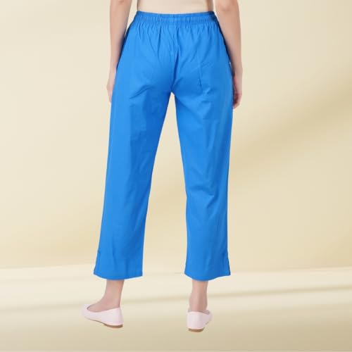 Image of Happy Bunny Parallel Pants - Modern Cotton Trousers - Smart Ankle Length - Work | Office | Home | Regular Fit Wear