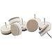 SoftTouch 1 1/8" Round Nail-On Furniture Glides - Surface Protection for Wooden Furniture, White (8 Pack)