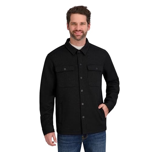 Spyder Mens Core Sweater Fleece Shirt Jacket Shacket Black M