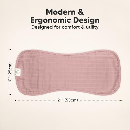 Image of 5-Pack Muslin Burp Cloths Baby Boy, Girl - Very Absorbent Baby Burp Cloth Rags, 8-Layers Viscose Derived from Bamboo Cotton Muslin Towel, Super Soft Spit Up Rags, No Shrink Washcloths (Mauve)