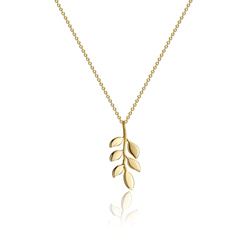 Mideeo Gold Leaf Necklaces For Women Dainty Necklace Olive Branch Necklace 14K Gold Filled Small Leaf Pendant Necklace Simple Chain Jewelry Gift #TOP4