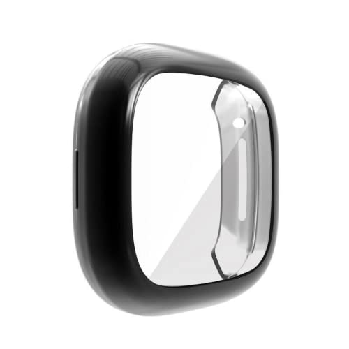 Image of YODI Soft Screen Protector Case Compatible with Fitbit Sense /Versa 3, TPU Protective Screen Cover Saver Bumper Accessories for Fitbit Versa 3 / Sense Smartwatch for Men Women (BLACK, VERSA 3)