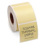 Pelikus Thermal Labels for Packaging, Small Business, Color Coding (Yellow, 1.75' Square)