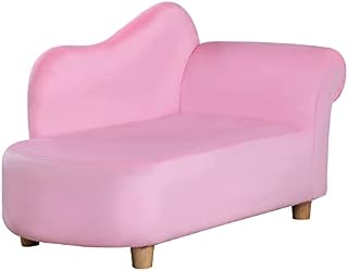 HOMCOM Toddler Chair Kids Sofa Velvet Children Chaise Lounge Seater Day Bed Couch Seat Pink