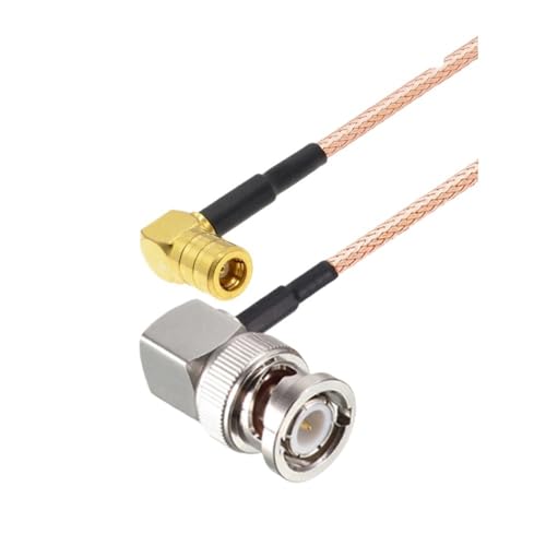 QYZLVCES(���X) BNC�I�X - SMB�I�X ���p90�x�v���O RG316�P�[�u�� ���������R�[�h �W�����p�[�R�l�N�^ �s�O�e�[���A�_�v�^(BNC M90 to SMB F90,5M)