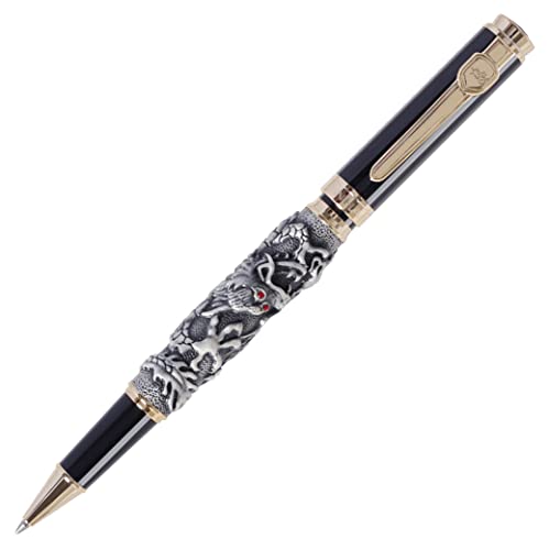 atokiss Bolígrafo Rollerball JinHao Auspicious Dragon Plumas 3D Tallado Business Collection Pen Cover