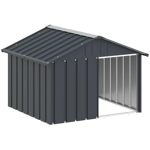 vidaXL Dog House Anthracite 45.9"x40.6"x32.1" Galvanized Steel