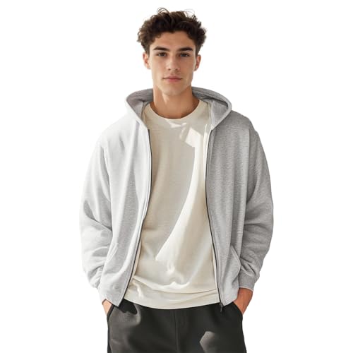 Image of Nobero Classic Zipper Hoodie for Men | Zip Up Hoodies for Men | Regular Fit | Full Zip Closure | Drawstring Hood | Zipped Hooded Sweatshirt | Cotton Rich Zipper Fleece Hoodie