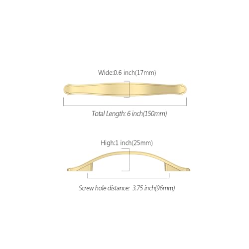 Image of Asidrama 10 Pack 3.75 Inch(96mm) Brushed Gold Kitchen Cabinet Handles Cabinet Pulls Kitchen Cabinet Hardware for Cupboard Drawer Pulls 2792