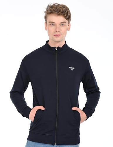 Image of HALFSPACE Men's Lycra Jacket - Lightweight Stretchable Sports & Gym Jacket with Zipper Pockets - Full Sleeve Activewear for Casual & Running