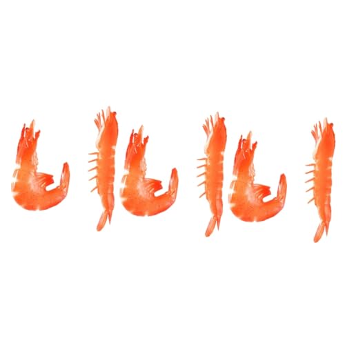 Toddmomy 3sets Lifelike Red Shrimp Food Models Realistic Simulation Props for Education Display for Cognitive Development and Home 2pcs*3
