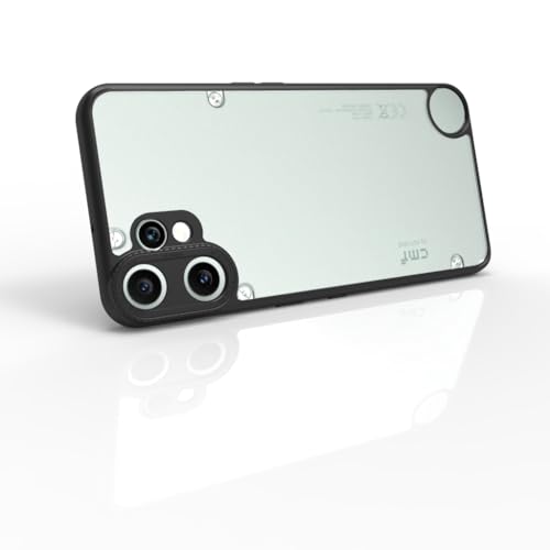 Image of RIGGEAR Shockproof Tough Hybrid Armor Back Cover Case for CMF by Nothing Phone 2 Pro /CMF Phone 2 Pro (Clear PC and Black TPU Bumper)