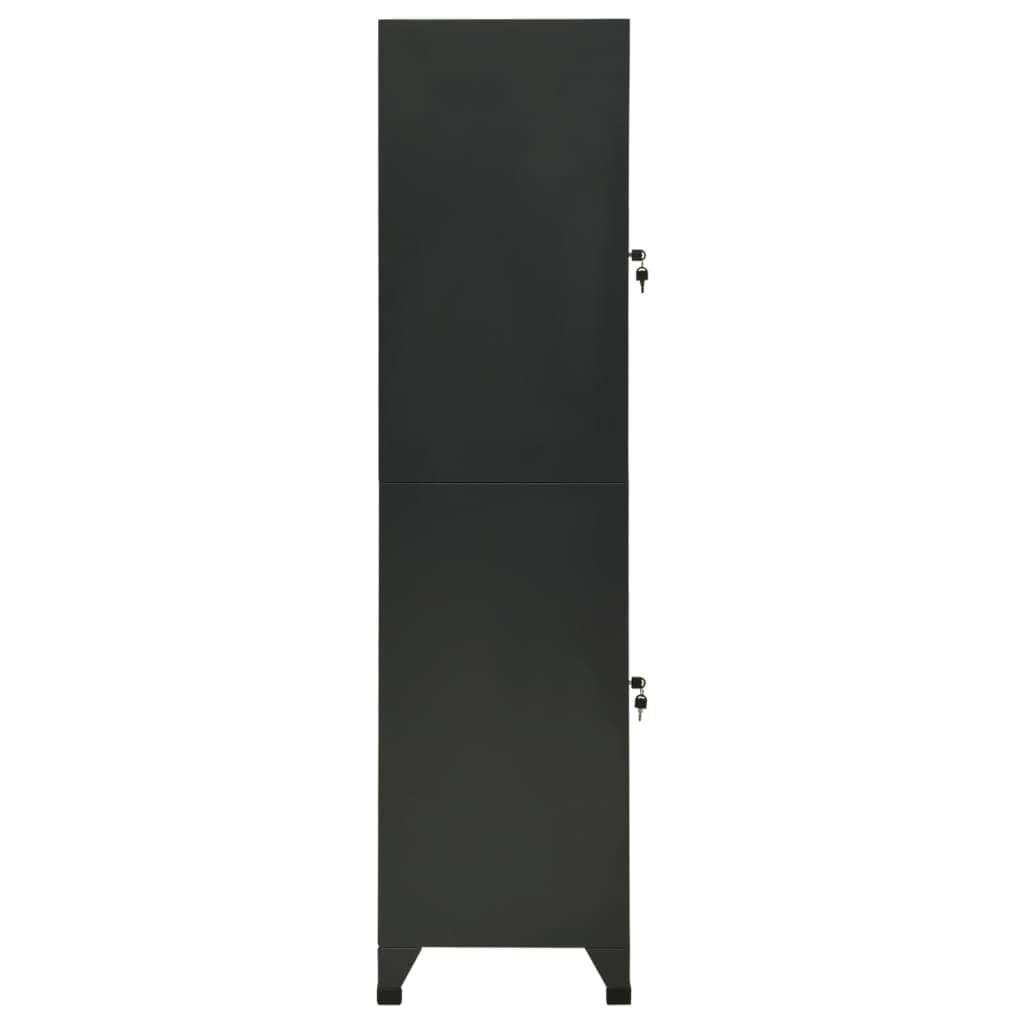 Armadietto Spogliatoio con 2 Armadietti Armadio Metallico Spogliatoio Armadietto con Chiave 38x40x180 cm Armadietti Metallici per Uffficio,Spogliatoio, Antracite