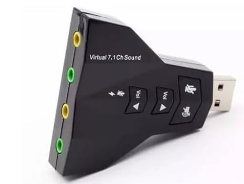 Placa De Som Usb 7.1 Canais Externa Adaptador Audio Fone e Microfone Notebook Computador Pc Premium