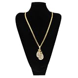 Hip Hop Boxhandschuhe Anhänger Halskette, Influx Punk Street Street Dance Anhänger Halskette für Männer und Frauen Liebhaber Geschenke (Gold), Halskette