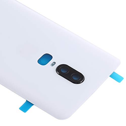 Cache arrière pour OnePlus 6 blanc en verre de remplacement